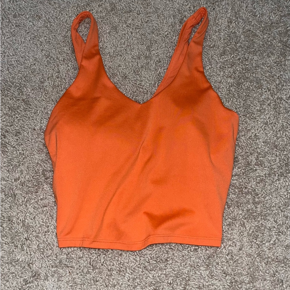 Orange V-Neck Crop Top
